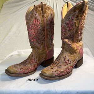 Corral Brown and Pink Heeled Boots